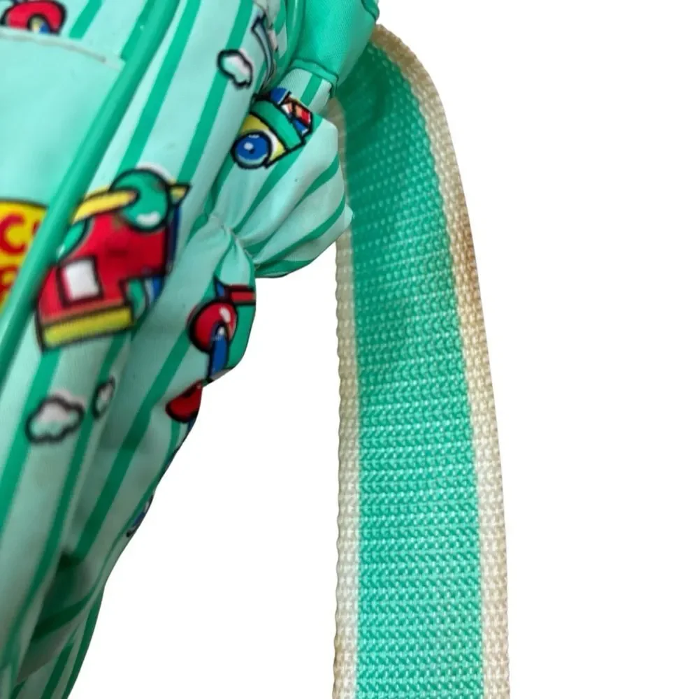 Rare Vintage Cutie‎ Pie Green Pinstripe Choo Choo Mini Diaper Bag